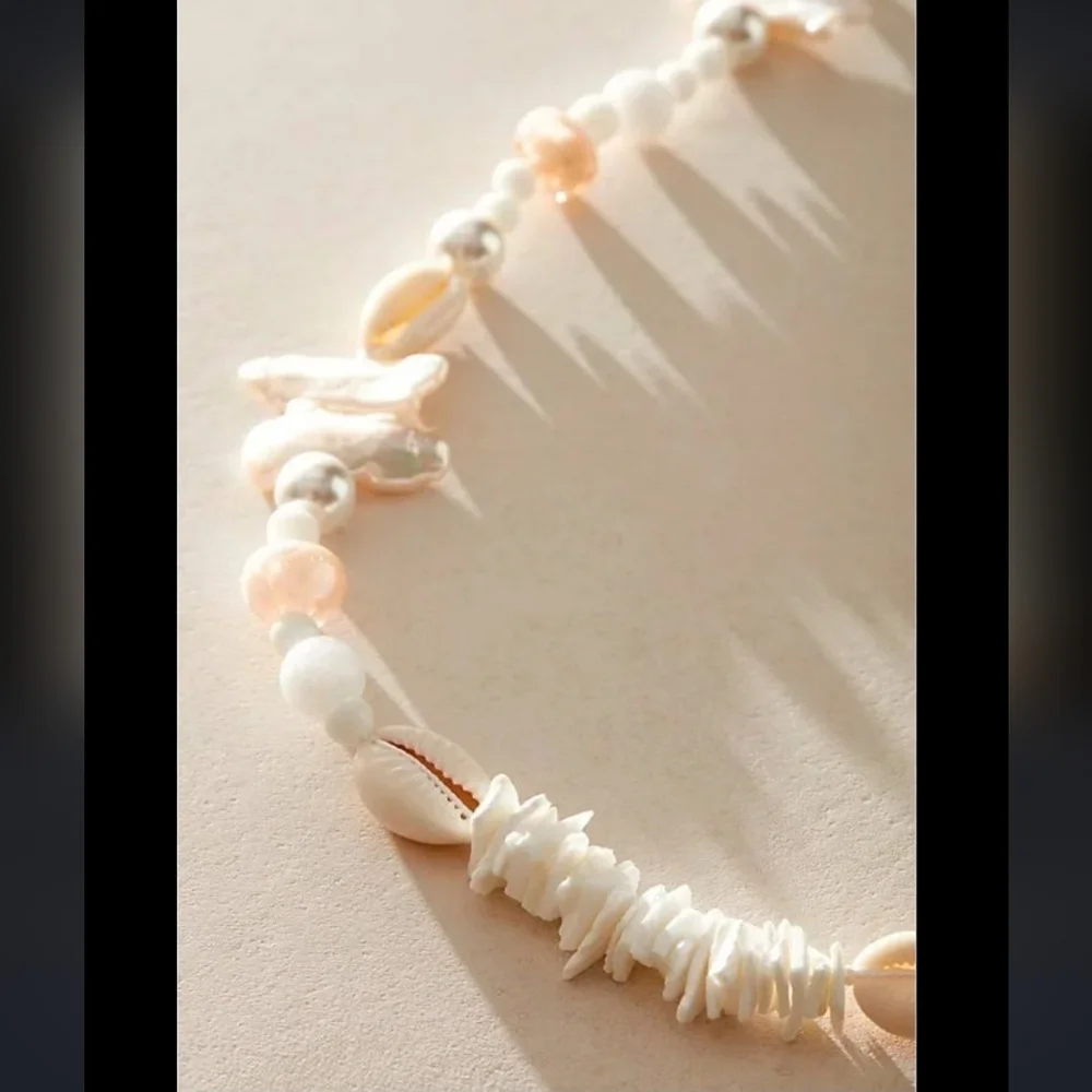 Free People × Galley Los Angeles,  Summertime Necklace -Beachy Pucca Ivory NWOT